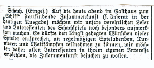 Im Lokalteil der Zeitung war dazu folgendes zu lesen:
